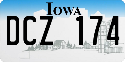 IA license plate DCZ174