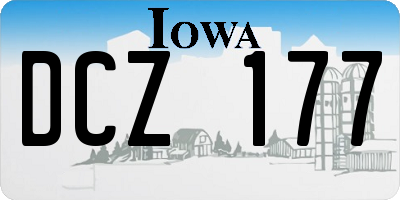 IA license plate DCZ177