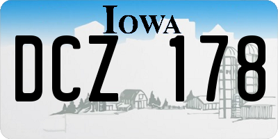 IA license plate DCZ178