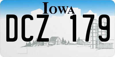 IA license plate DCZ179
