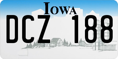 IA license plate DCZ188