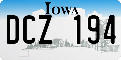 IA license plate DCZ194