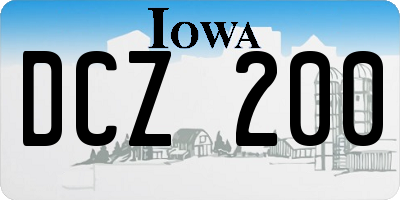 IA license plate DCZ200