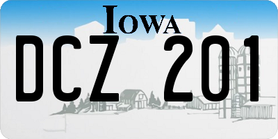 IA license plate DCZ201