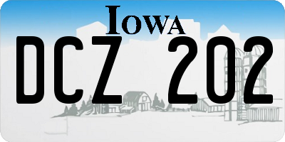 IA license plate DCZ202
