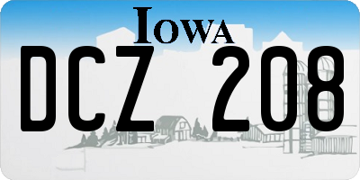 IA license plate DCZ208