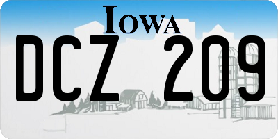 IA license plate DCZ209
