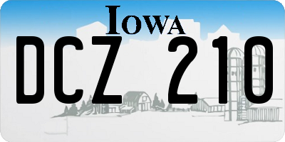 IA license plate DCZ210