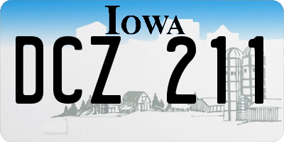 IA license plate DCZ211