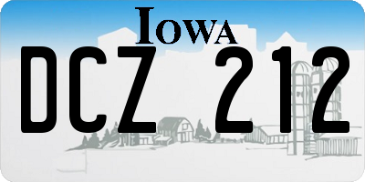 IA license plate DCZ212