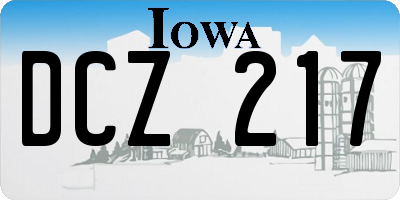 IA license plate DCZ217