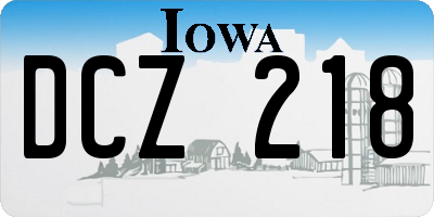 IA license plate DCZ218