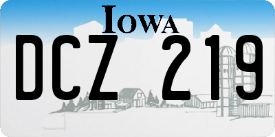 IA license plate DCZ219