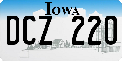IA license plate DCZ220