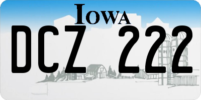 IA license plate DCZ222