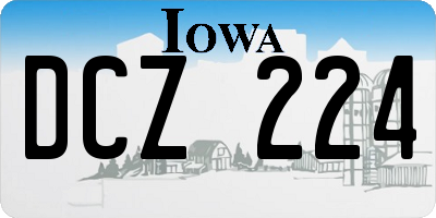 IA license plate DCZ224