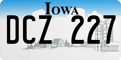 IA license plate DCZ227