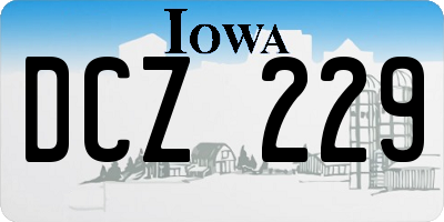 IA license plate DCZ229