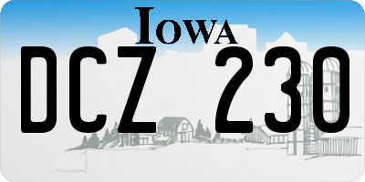 IA license plate DCZ230