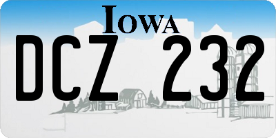 IA license plate DCZ232
