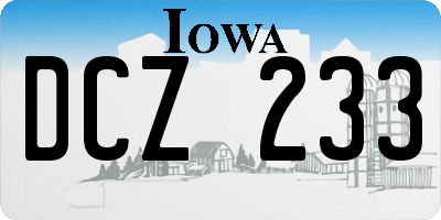 IA license plate DCZ233
