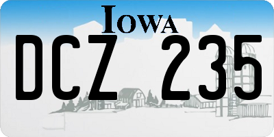 IA license plate DCZ235