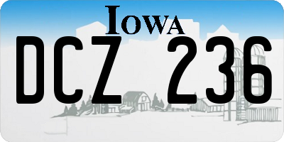 IA license plate DCZ236