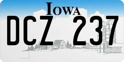 IA license plate DCZ237