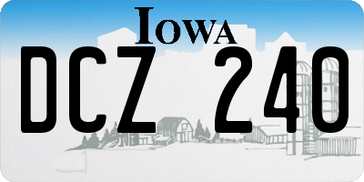 IA license plate DCZ240