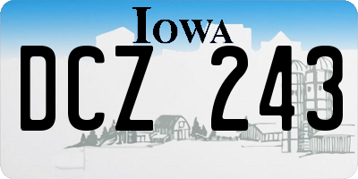 IA license plate DCZ243