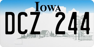 IA license plate DCZ244