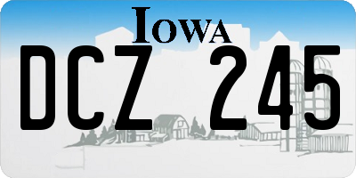 IA license plate DCZ245