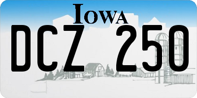 IA license plate DCZ250