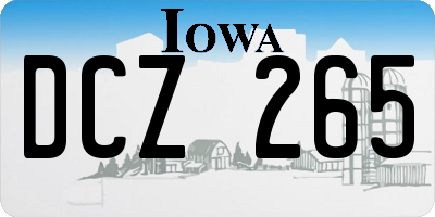 IA license plate DCZ265