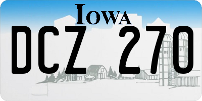 IA license plate DCZ270