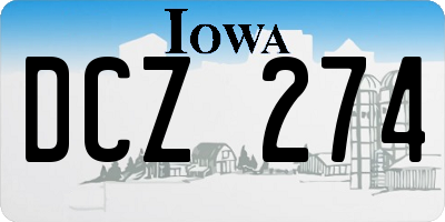 IA license plate DCZ274