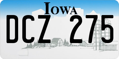 IA license plate DCZ275