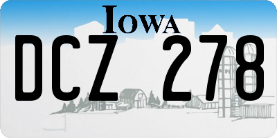IA license plate DCZ278