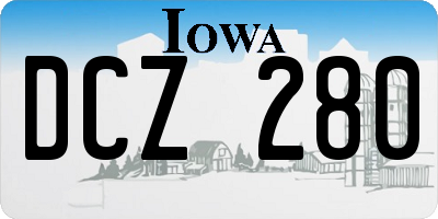IA license plate DCZ280