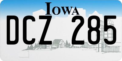 IA license plate DCZ285
