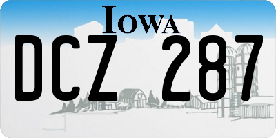 IA license plate DCZ287