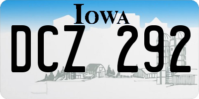 IA license plate DCZ292