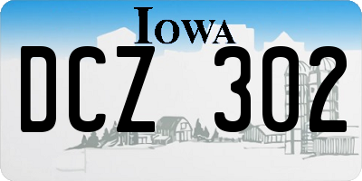 IA license plate DCZ302