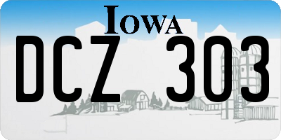 IA license plate DCZ303