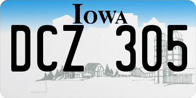 IA license plate DCZ305