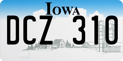 IA license plate DCZ310