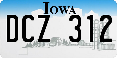 IA license plate DCZ312