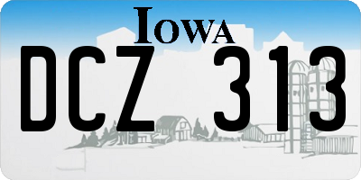 IA license plate DCZ313
