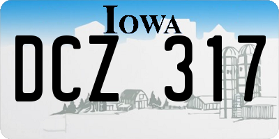 IA license plate DCZ317