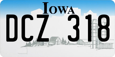 IA license plate DCZ318
